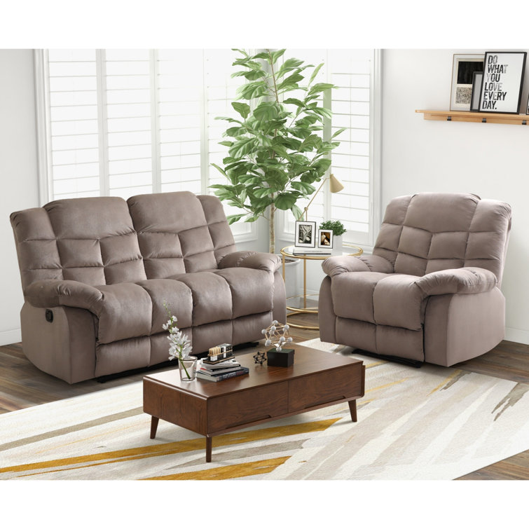 Red Barrel Studio® 2 Piece Modern and Soft Manual Reclining Living